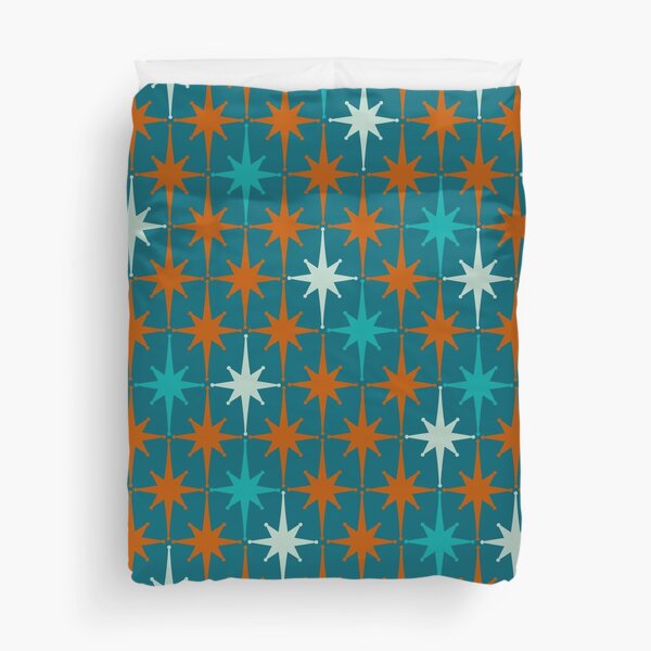 Item preview, Atomic Age 1950s Starburst Pattern in Rust, Turquoise, Aqua, and Teal designed and sold by kierkegaard.