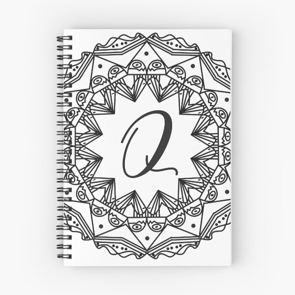 Item preview, Letter Q Black Mandala Monogram designed and sold by ABulgov.