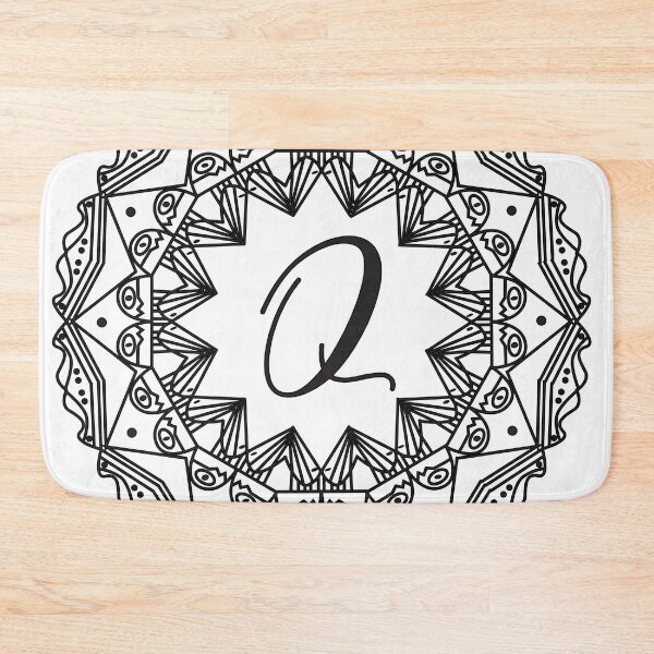 Item preview, Letter Q Black Mandala Monogram designed and sold by ABulgov.