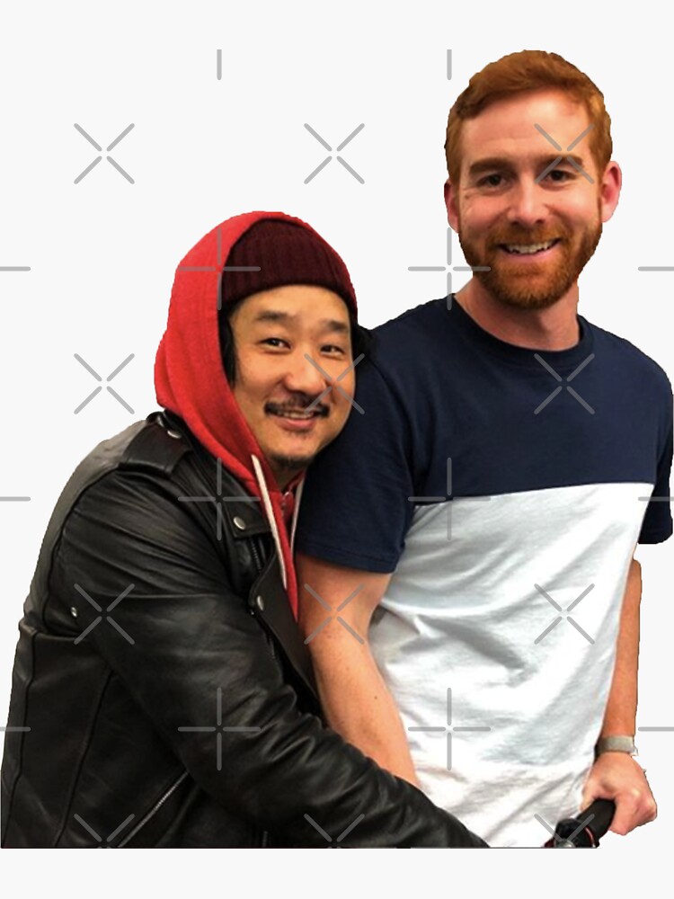 "Andrew Santino Bobby Lee Bad Friends Podcast " Sticker for Sale by