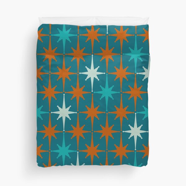 Item preview, Atomic Age 1950s Starburst Pattern 2 in Rust, Turquoise, Aqua, and Teal designed and sold by kierkegaard.