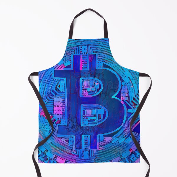 Item preview, Bitcoin BTC coin in cyberpunk (or cypherpunk) colors.  designed and sold by PrintPit.