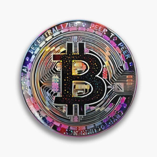 Item preview, Bitcoin BTC coin in 80s poster colors.  designed and sold by PrintPit.