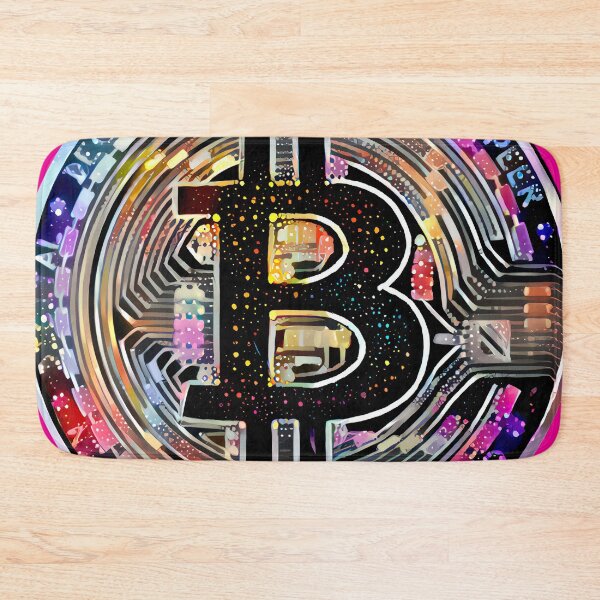 Item preview, Bitcoin BTC coin in 80s poster colors.  designed and sold by PrintPit.