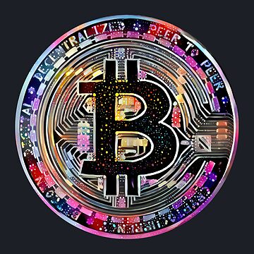 Artwork thumbnail, Bitcoin BTC coin in 80s poster colors. by PrintPit