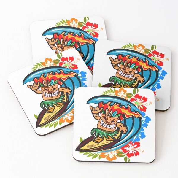 Item preview, Hang Loose surfing Tiki Totum with Hair on Fire designed and sold by mamijammi.