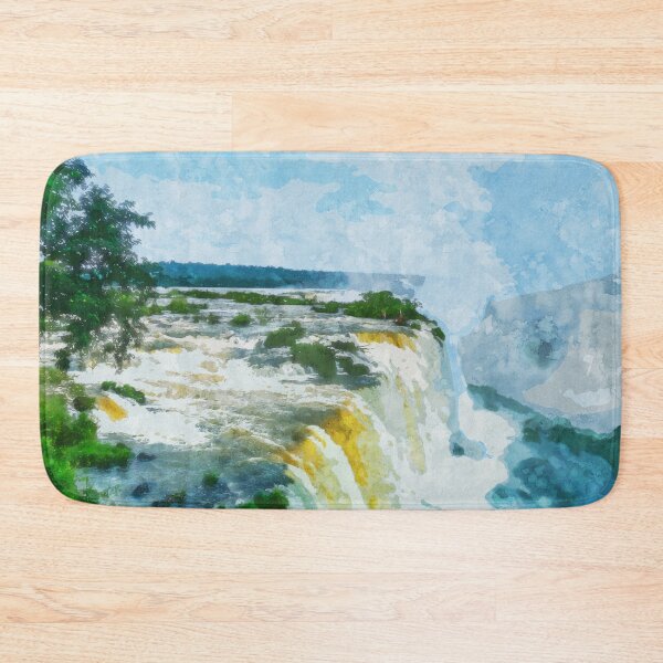 Item preview, Large Waterfall Surrounded by Forest - Watercolor designed and sold by d1mology.