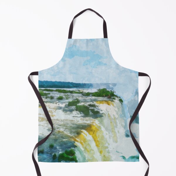 Item preview, Large Waterfall Surrounded by Forest - Watercolor designed and sold by d1mology.