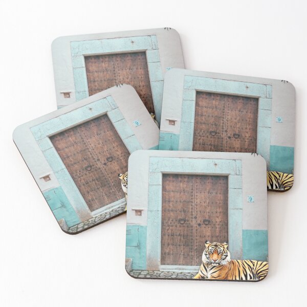 Item preview, Entrance wooden door with tiger on guard designed and sold by Prevlin.