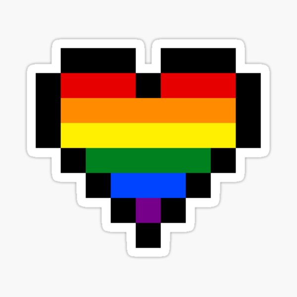 Pixel Heart Lgbt Stickers Redbubble - brawl stars lgbt