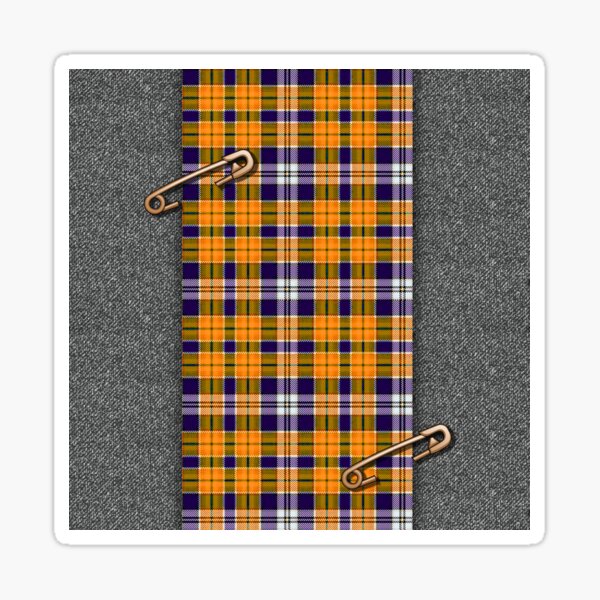 orange tartan Sticker
