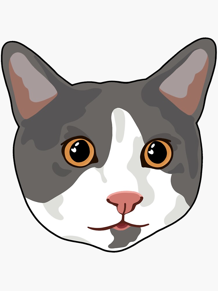 "Grey and White Cat" Sticker for Sale by annatruelove Redbubble
