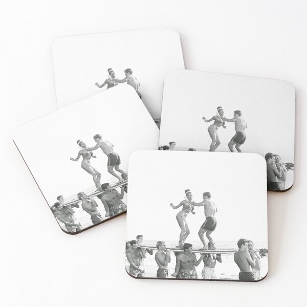 Item preview, Surf Party, Black and White Retro Vintage Art designed and sold by modernretro.