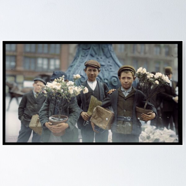 Item preview, Boys with Flowers, New York. 1908. designed and sold by Dana Keller.