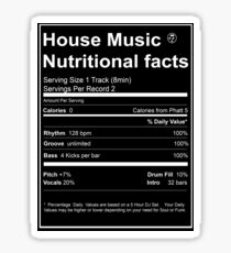 Pegatina Datos nutricionales de House Music