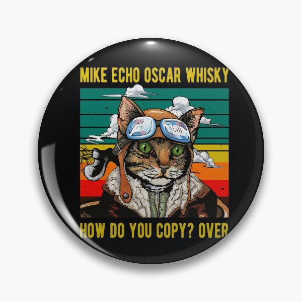 Item preview, Mike Echo Oscar Whisky Cat - Funny Cat's Pun - Pilot Vintage designed and sold by Dressed For  Duty.