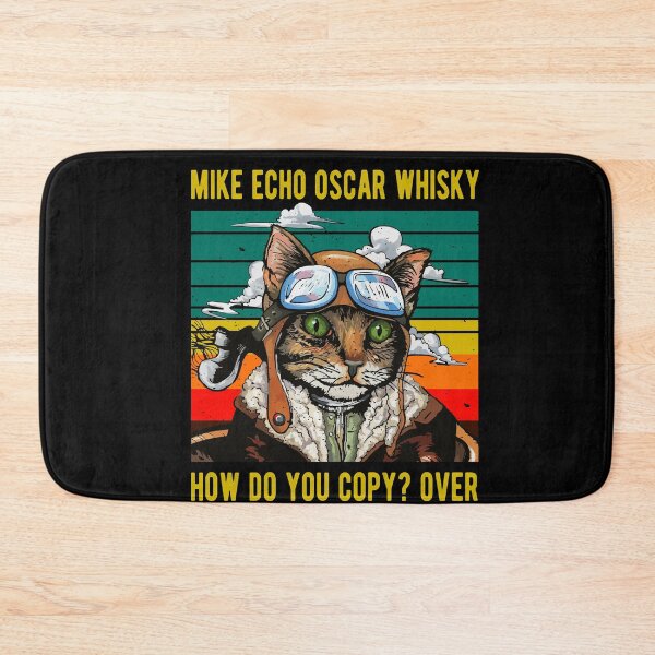 Item preview, Mike Echo Oscar Whisky Cat - Funny Cat's Pun - Pilot Vintage designed and sold by Dressed For  Duty.