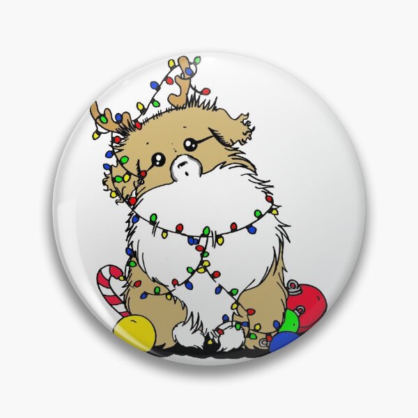 Item preview, Cute Beautiful and Funny Sable Tibetan Spaniel Christmas Lights Design designed and sold by Monica C. Webster.