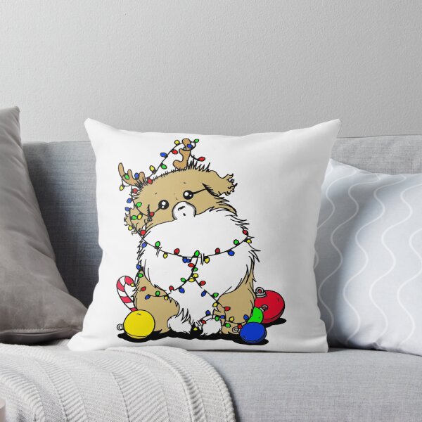 Item preview, Cute Beautiful and Funny Sable Tibetan Spaniel Christmas Lights Design designed and sold by Monica C. Webster.
