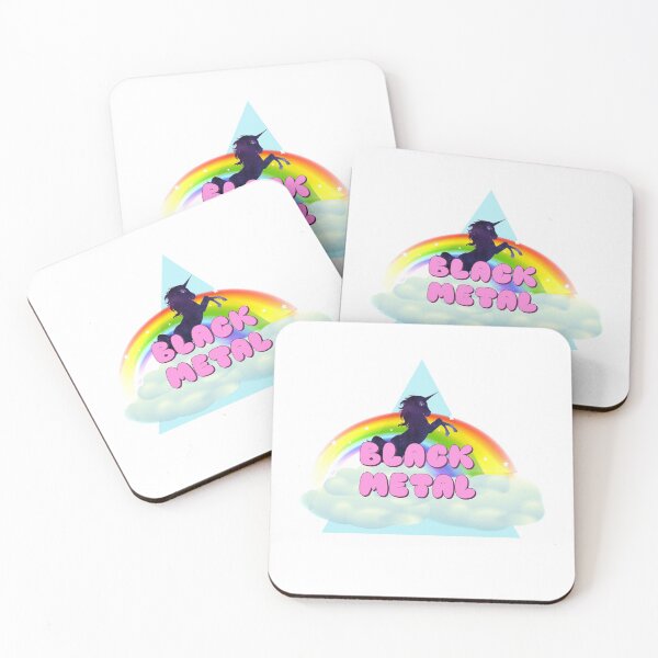 Item preview, BLACK METAL UNICORN RAINBOW designed and sold by sherwinc.
