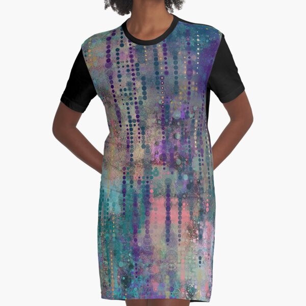 Purple and Teal Abstract Painting 090720.1  Graphic T-Shirt Dress