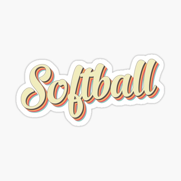 Softball Good Vibes Feel Vintage Sticker