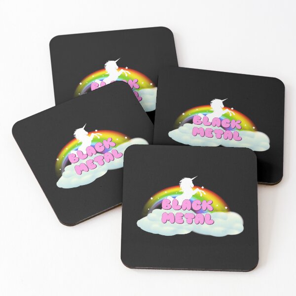 Item preview, BLACK METAL UNICORN RAINBOW designed and sold by sherwinc.