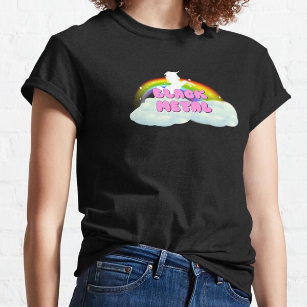 BLACK METAL UNICORN RAINBOW Classic T-Shirt