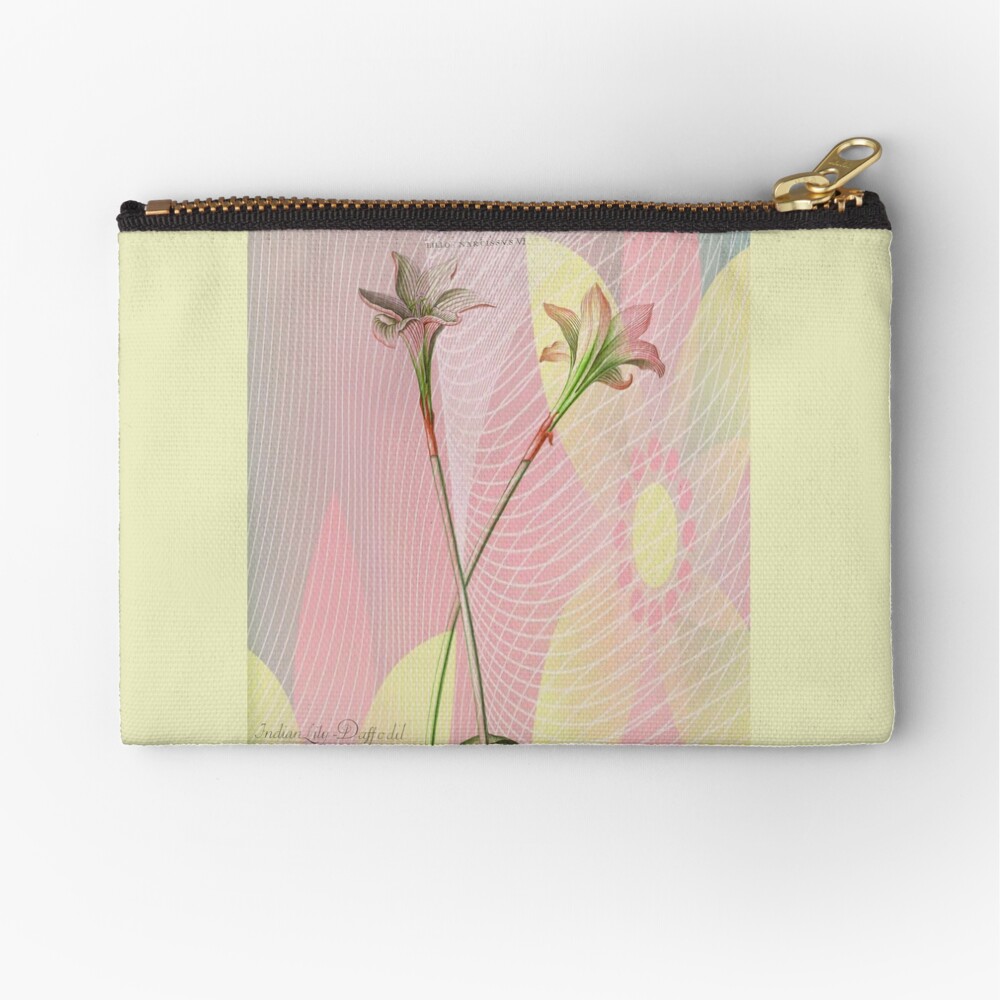 Botanical Print-Indian Lily Daffodil Zipper Pouch