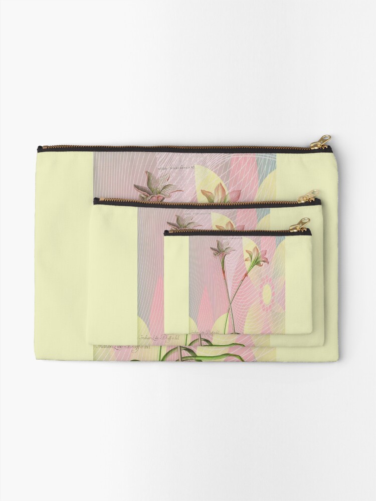 Alternate view of Botanical Print-Indian Lily Daffodil Zipper Pouch
