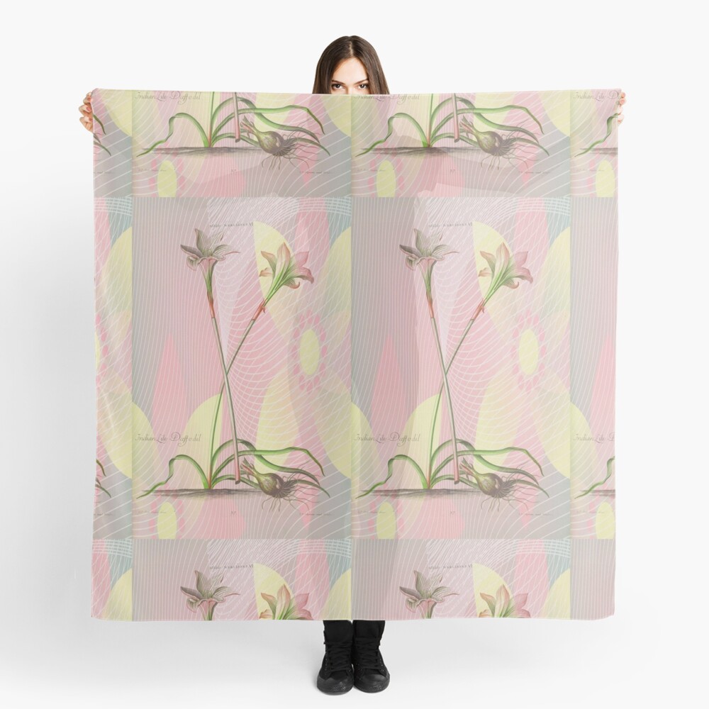 Botanical Print-Indian Lily Daffodil Scarf
