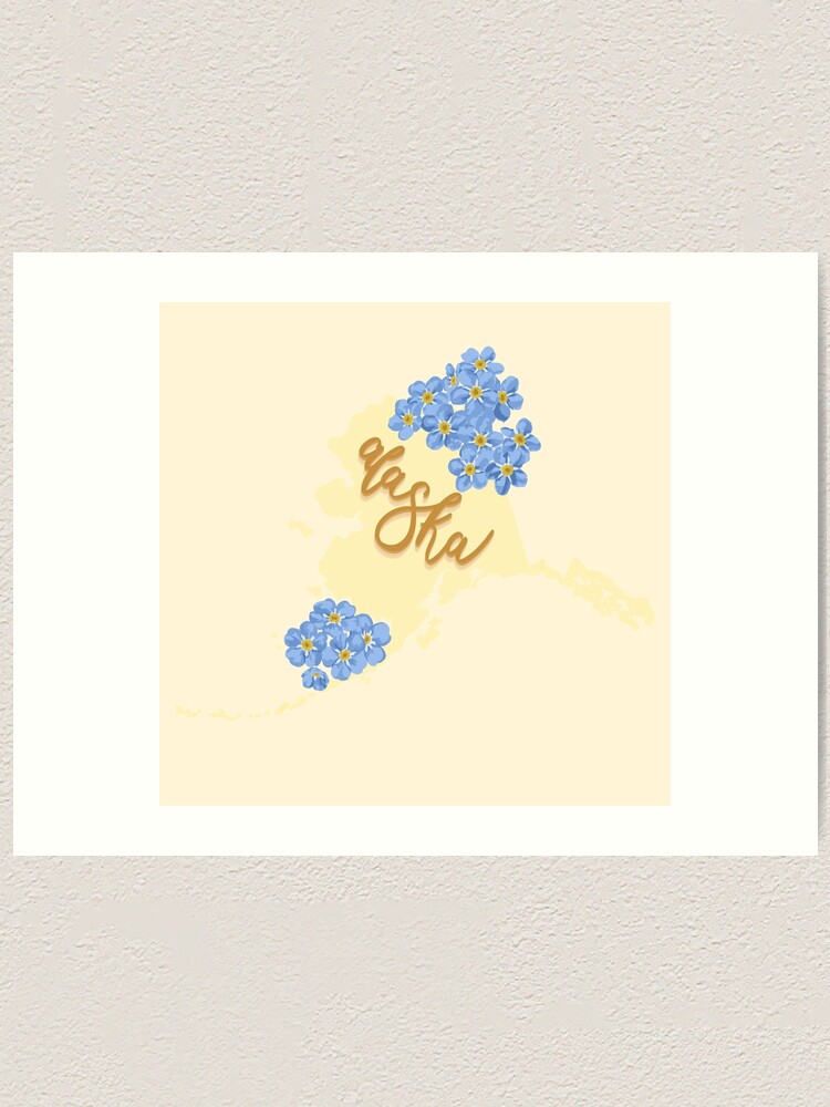 Forget-me-nots- Alaska's State Flower- Gouache art print