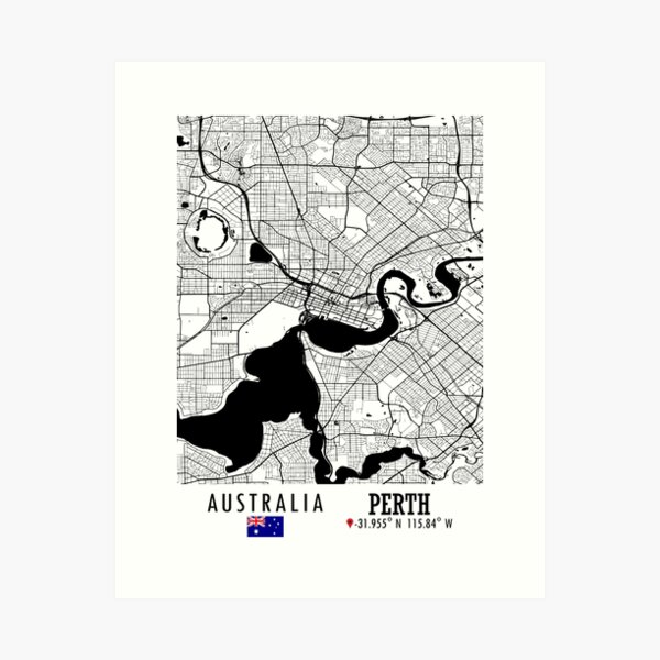Item preview, Perth, AUSTRALIA Road Map Art - Earth Tones designed and sold by hatimelhag.