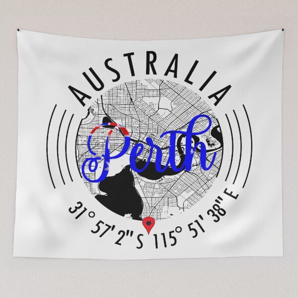 Item preview, Perth, AUSTRALIA Road Map Art - Earth Tones designed and sold by hatimelhag.