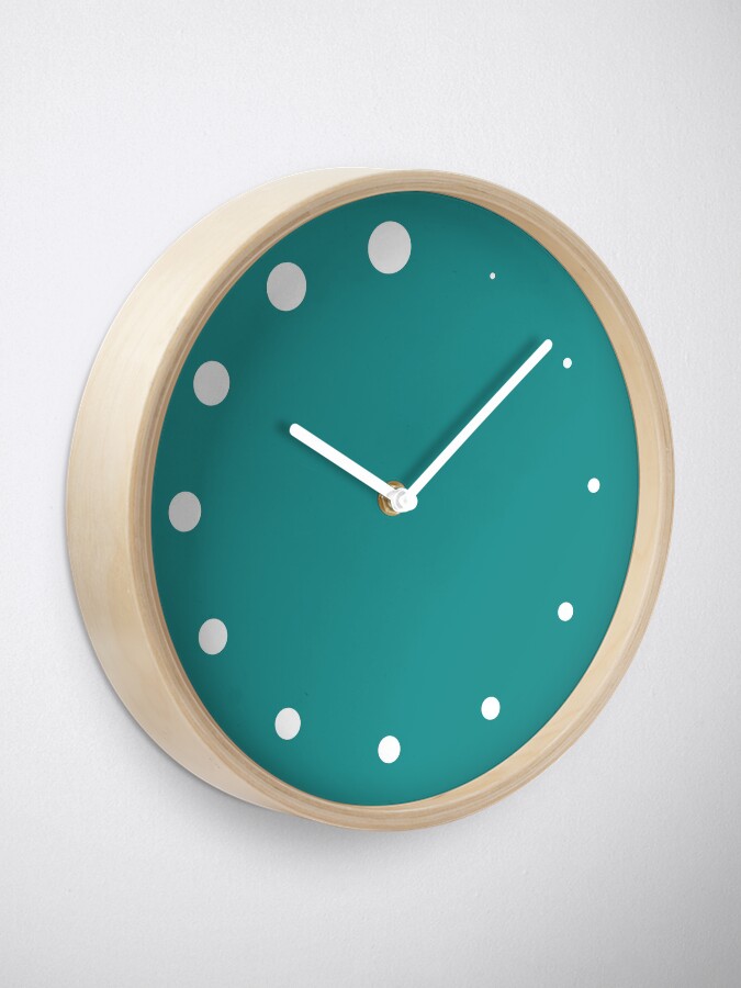 Alternate view of Growing Dots Teal Clock