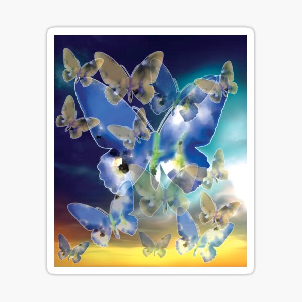 Butterfly Sky - Blue Sticker