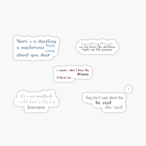 Taylor Swift Lyrics Sticker For Sale By Peytoncrest Redbubble