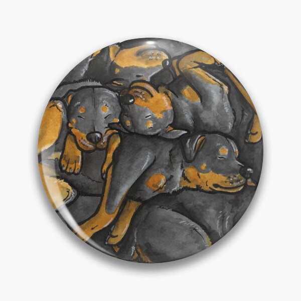 Item preview, Sleeping pile of Rottweiler dogs designed and sold by animalartbyjess.
