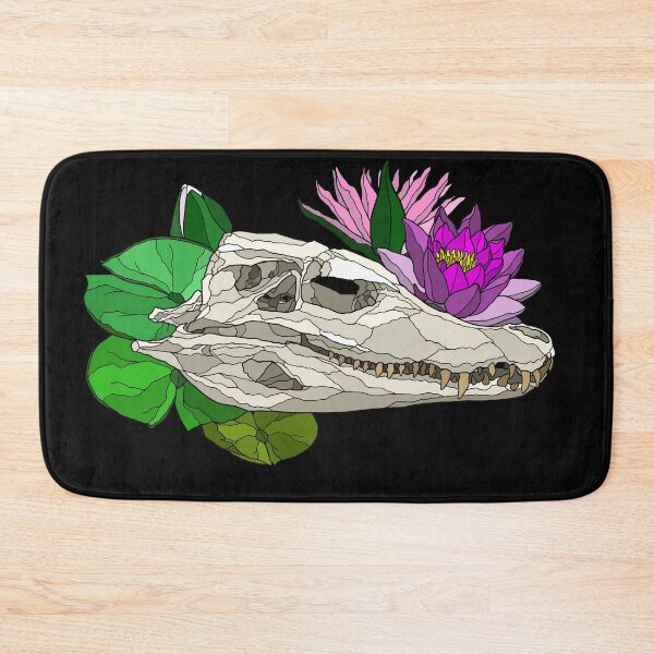 Item preview, Cuviers Dwarf Caiman Skull with Lilies designed and sold by TinkerandBone.