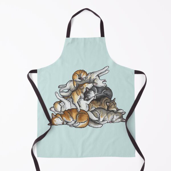 Item preview, Sleeping pile of Siberian Huskies designed and sold by animalartbyjess.
