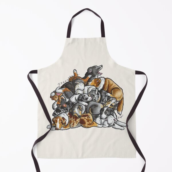 Item preview, Sleeping pile of Australian Shepherd (Aussie) dogs designed and sold by animalartbyjess.