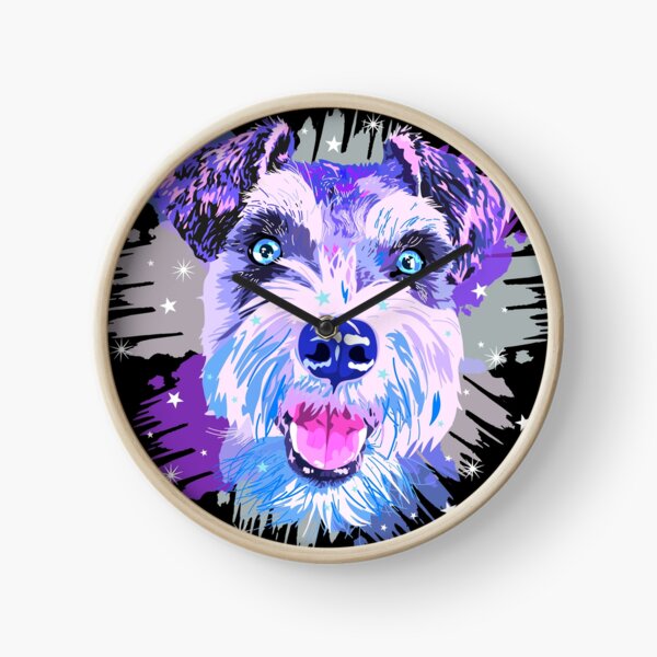 Smiling Galaxy Schnauzer Clock