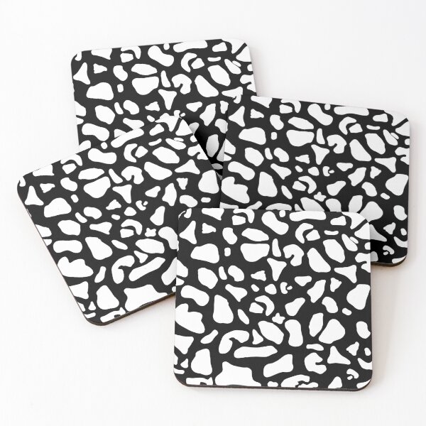 Item preview, White on Black Cow Print Pattern designed and sold by tinyteacups.