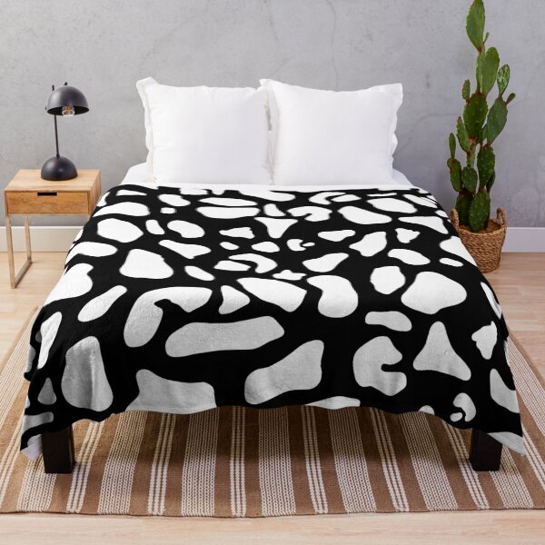 Item preview, White on Black Cow Print Pattern designed and sold by tinyteacups.