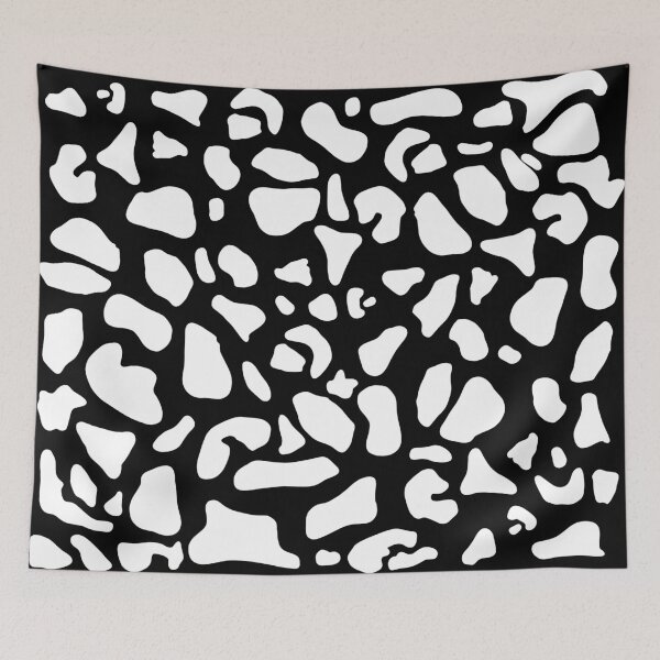 Item preview, White on Black Cow Print Pattern designed and sold by tinyteacups.