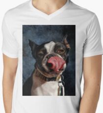 Lulu the Boston Terrier Men's V-Neck T-Shirt