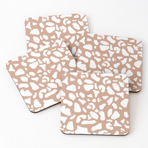Item preview, White on Brown Cow Print Pattern designed and sold by tinyteacups.