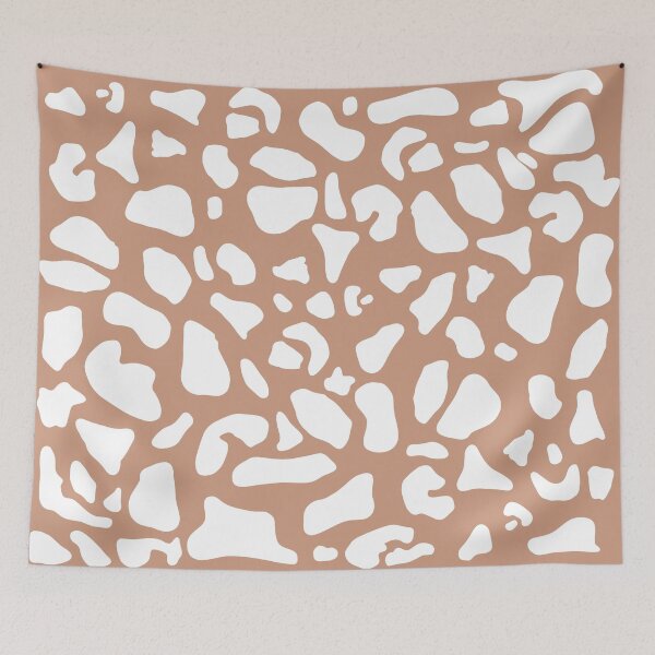 Item preview, White on Brown Cow Print Pattern designed and sold by tinyteacups.
