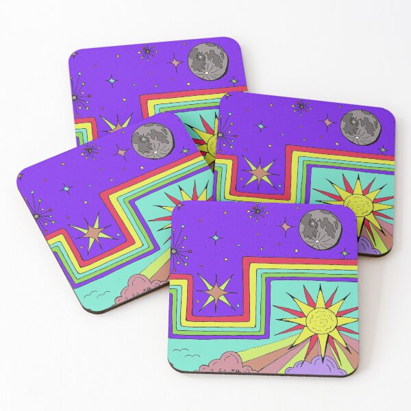 Item preview, Atomic Psychedelic Rainbow Night and Day designed and sold by Intergalactic Unicorn: Art by Anna Schmidt.