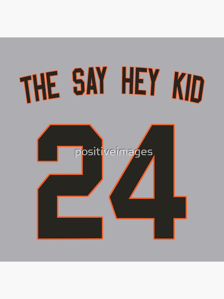 Say Hey - Willie Mays - Orange Stencil Poster for Sale by